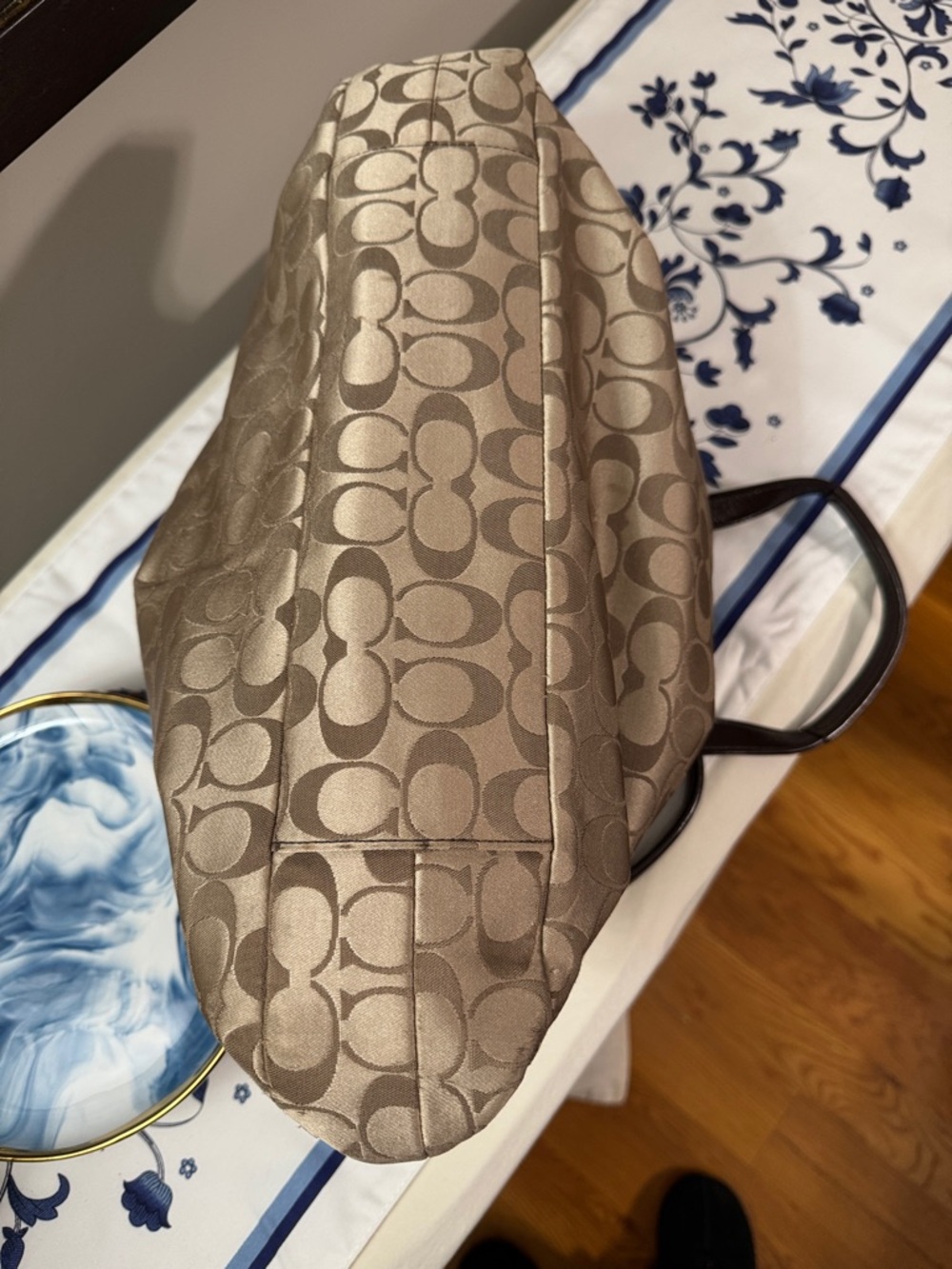 Coach Ashley Signature Sateen Tan and Brown Hobo Shoulder and Wallet PRISTINE! - Picture 14 of 16